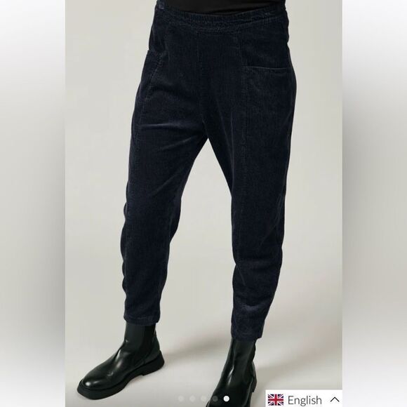 Transit Par Such Comfort fit pant with elastic waist in black corduroy - Picture 3 of 16